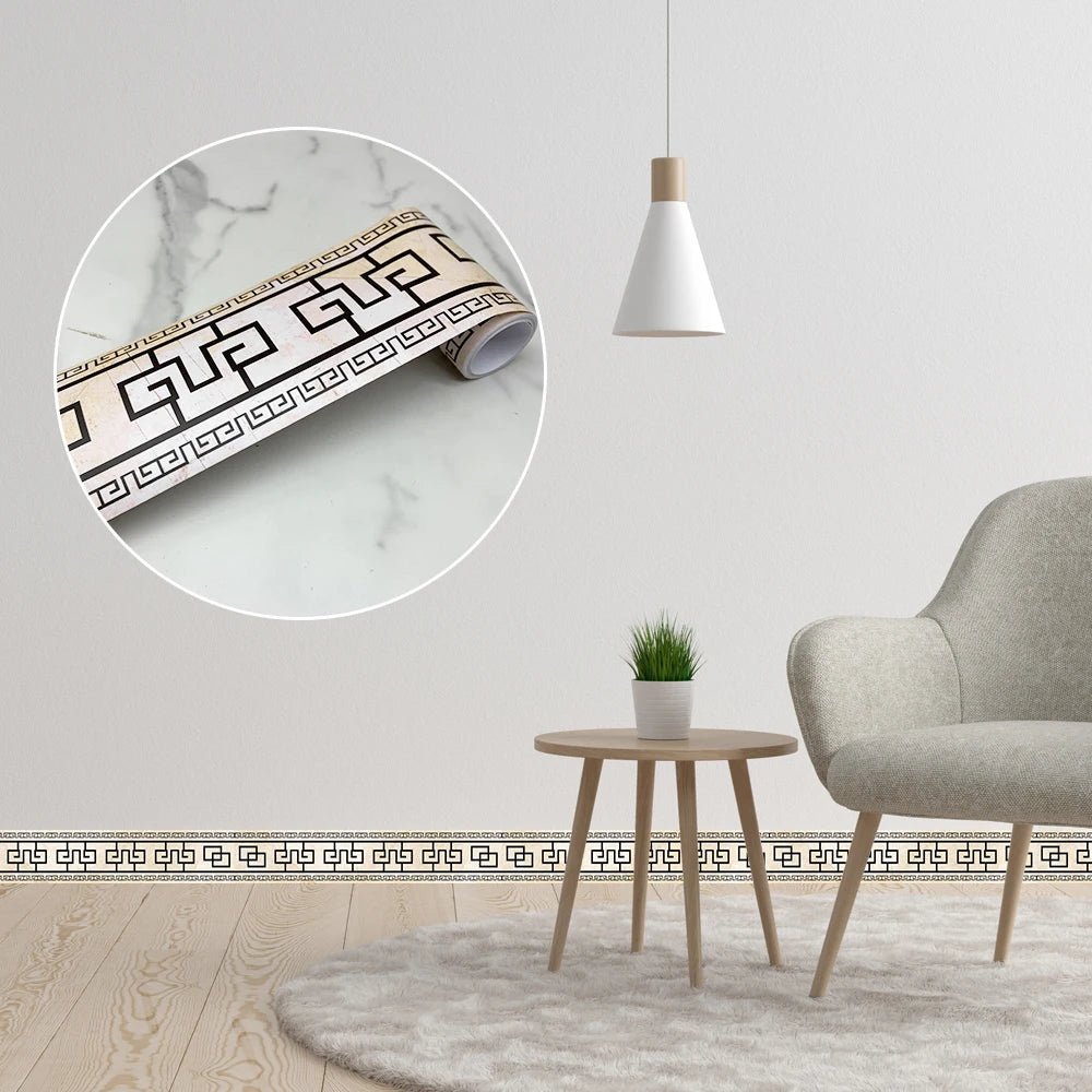 240cm Length Skirting Corner Wall Sticker Bathroom Office Glass Waist Line Home Decor Waterproof Floor Waveguide Art Wallpaper