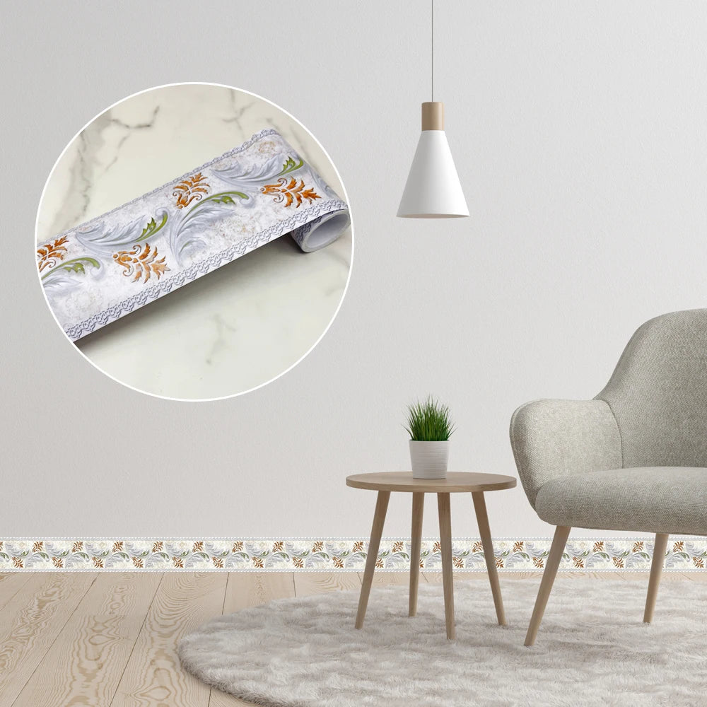240cm Length Skirting Corner Wall Sticker Bathroom Office Glass Waist Line Home Decor Waterproof Floor Waveguide Art Wallpaper