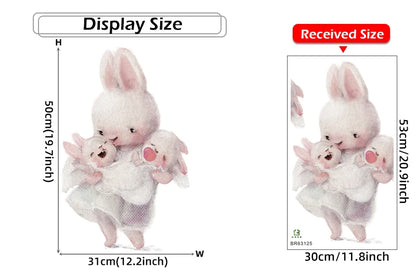 Rabbit Happy Family Wall Stickers for Kids Room Children's Room Baby Nursery Room Wall Decals Home Decor Living Room Wall Art