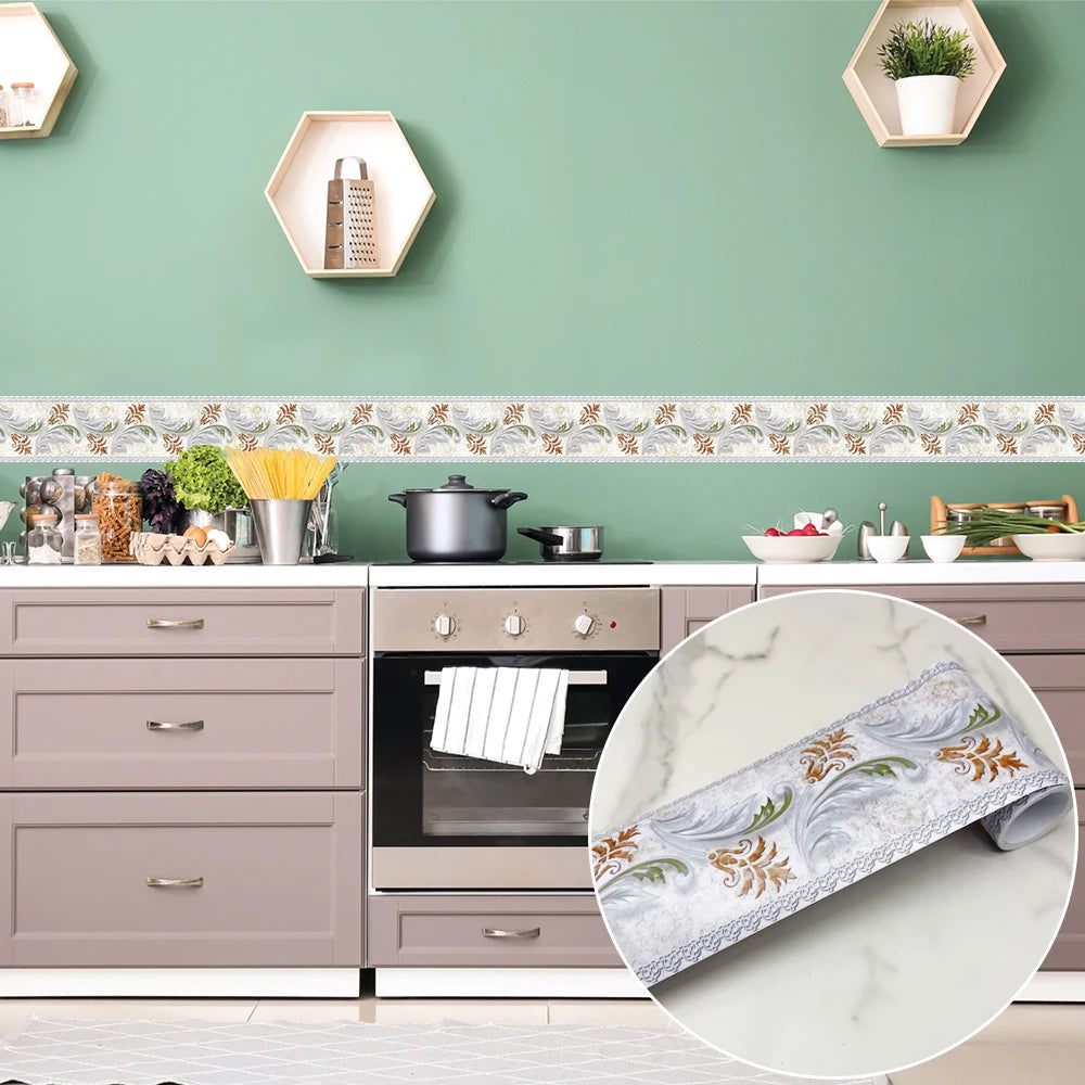 240cm Length Skirting Corner Wall Sticker Bathroom Office Glass Waist Line Home Decor Waterproof Floor Waveguide Art Wallpaper