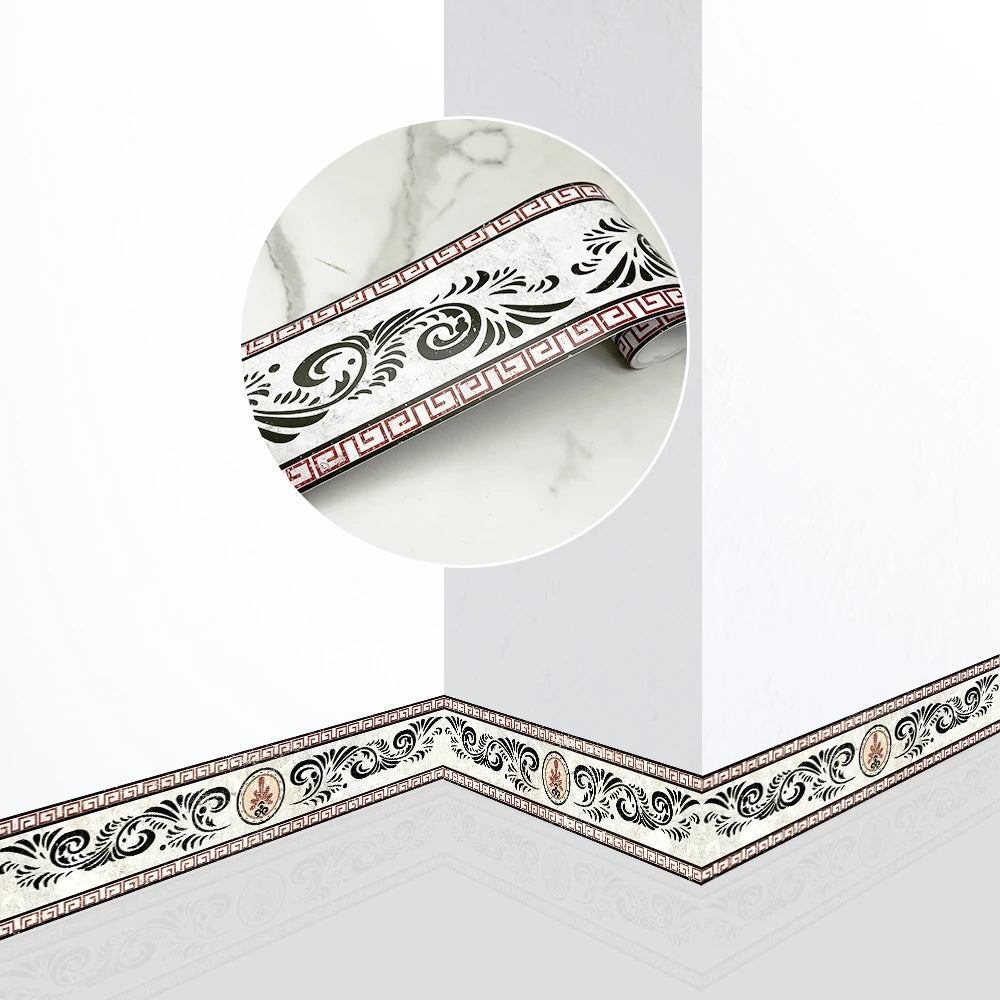 240cm Length Skirting Corner Wall Sticker Bathroom Office Glass Waist Line Home Decor Waterproof Floor Waveguide Art Wallpaper
