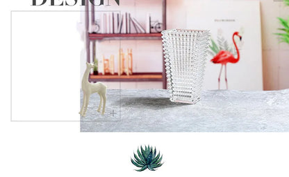 Transparent Crystal Vase Square Edges and Corners