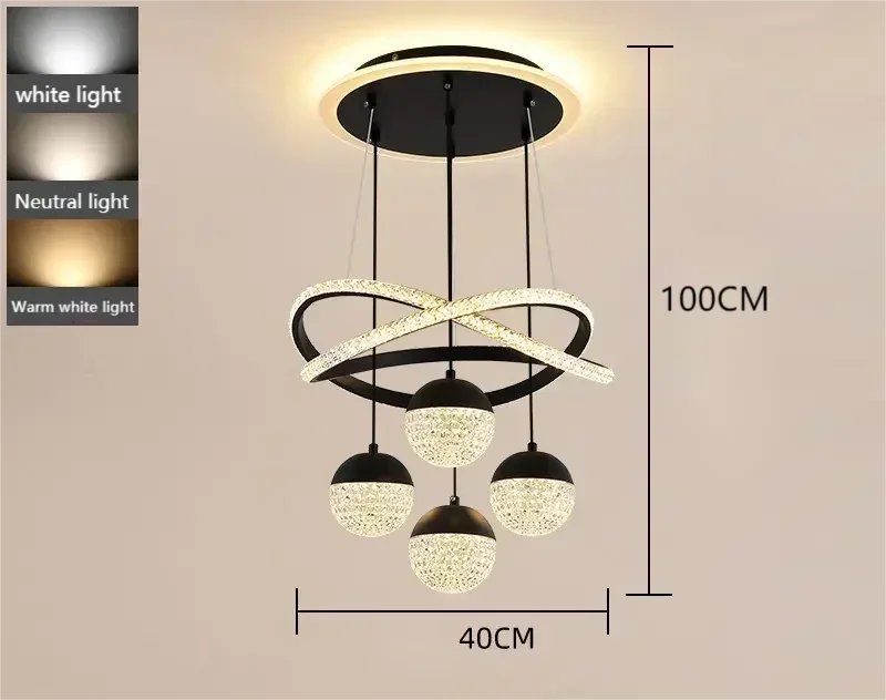 LED Lamp Dining Room Living Ring Dimmable Bedroom