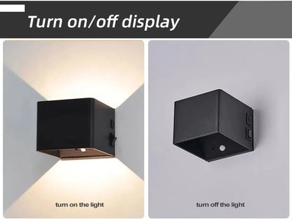 USB Rechargeable LED Wall Lamp With Motion Sensor Aluminium Interior Wall Light For Bedroom Corridor Stairs Loft Night lighting