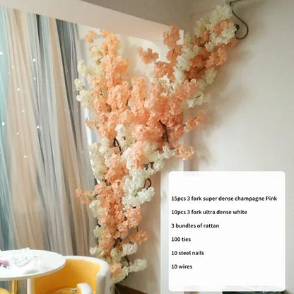 Artificial Cherry Tree Rattan Flower,  Wall Decoration