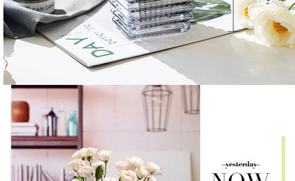 Transparent Crystal Vase Square Edges and Corners