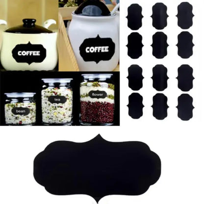 36pcs/9 Sets Blackboard Spice Sticker Reusable Jam Labels Kitchen Stickers Organizer Wall Sticker Home Decor Chalkboard Label