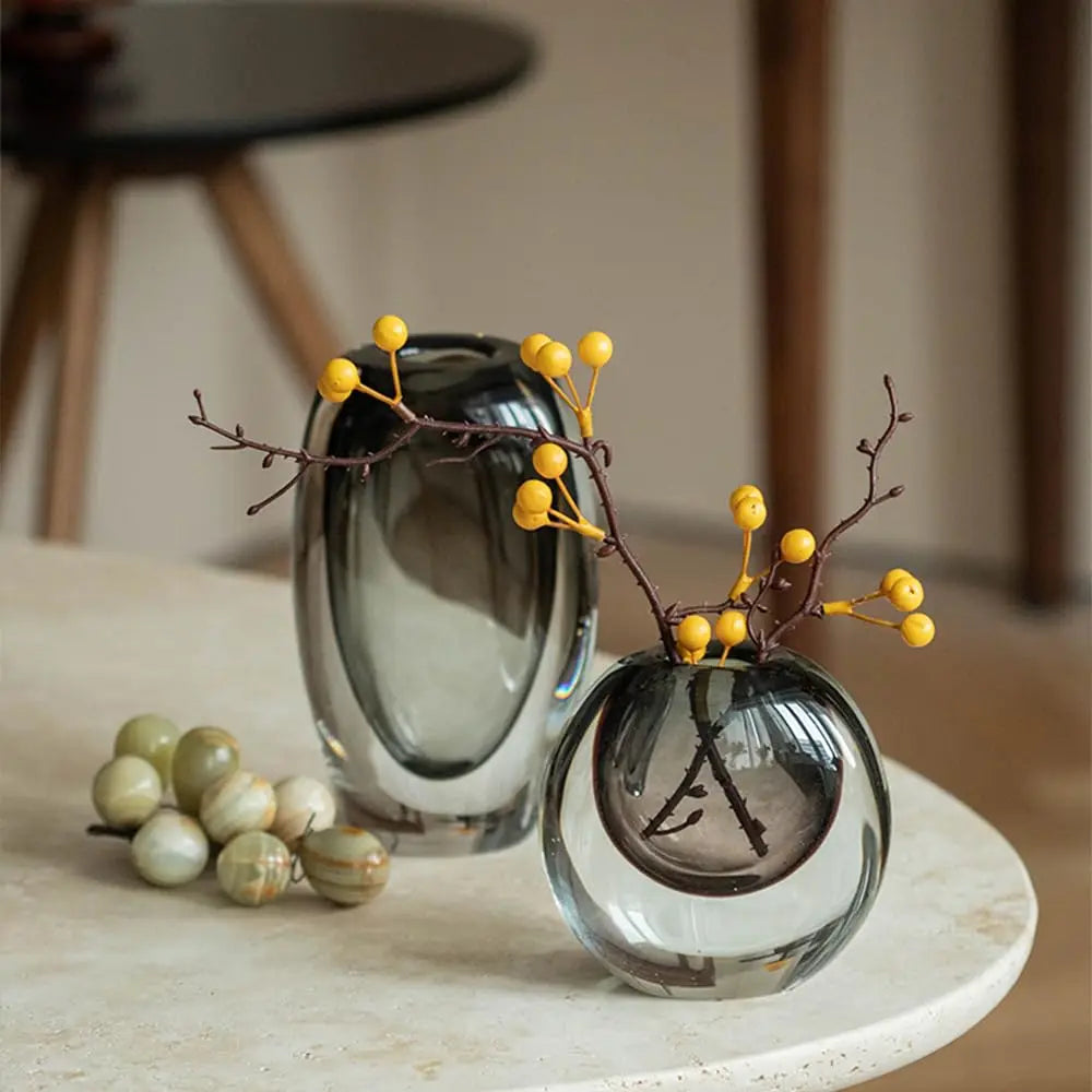 Transparent Glass Vase Crystal Flower Vase Modern Indoor