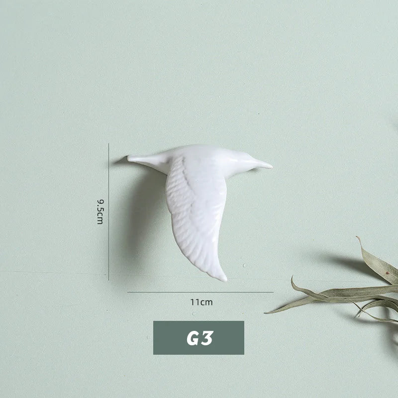 3D Ceramic Bird Swallows Creative Wall Hanging Sticker