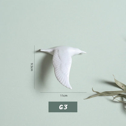 3D Ceramic Bird Swallows Creative Wall Hanging Sticker