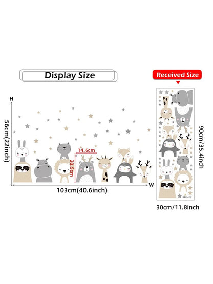 1Pc Cute Lion Bunny Forest Animals Wall Stickers