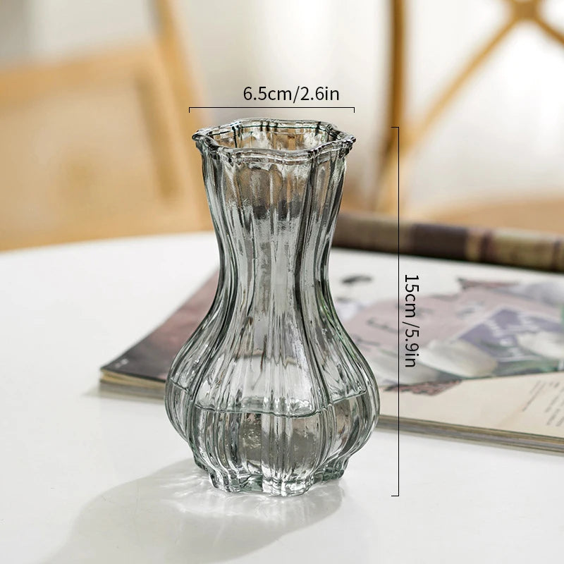 Glass Transparent Flower Vase  Table Decoration