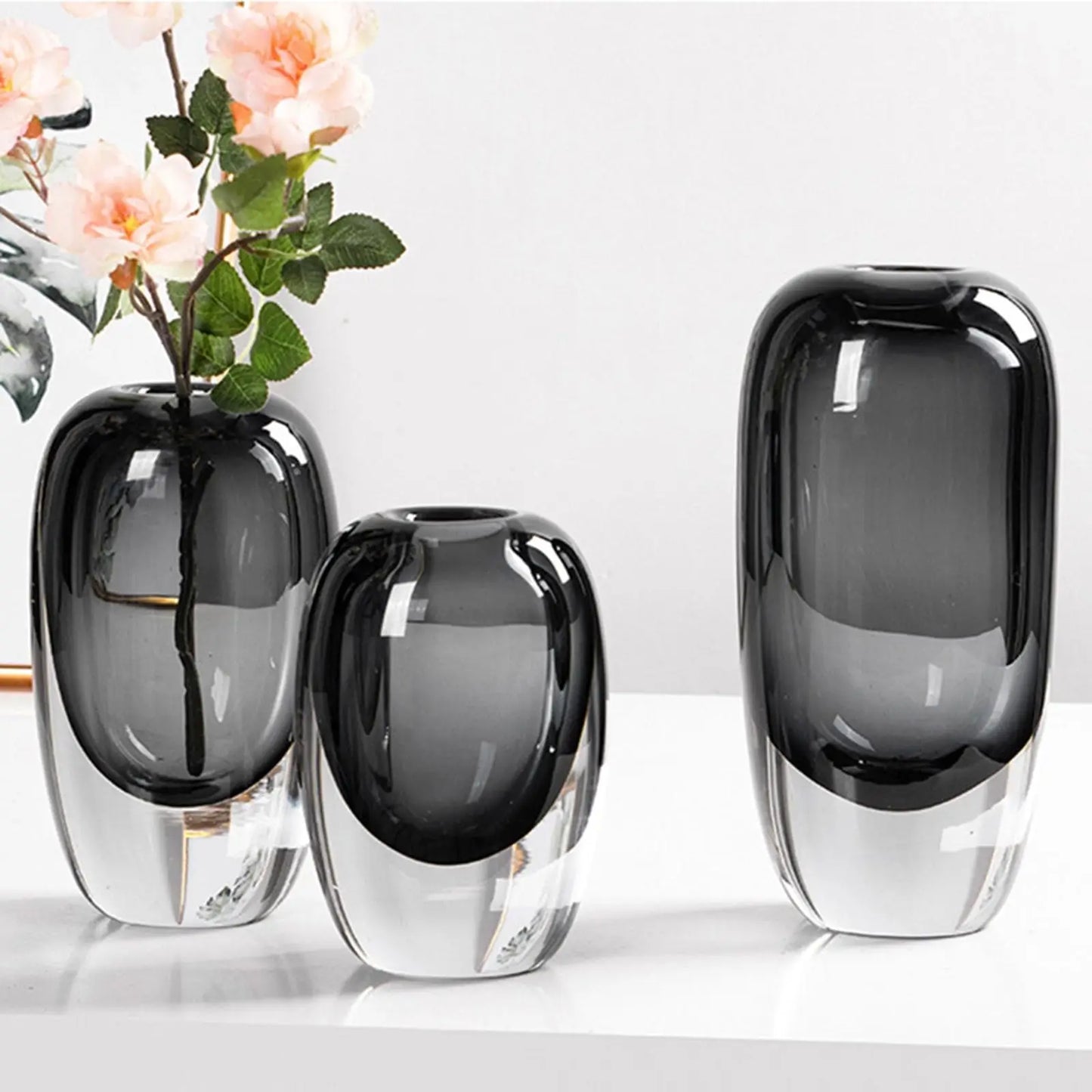 Transparent Glass Vase Crystal Flower Vase Modern Indoor