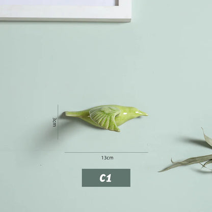 3D Ceramic Bird Swallows Creative Wall Hanging Sticker