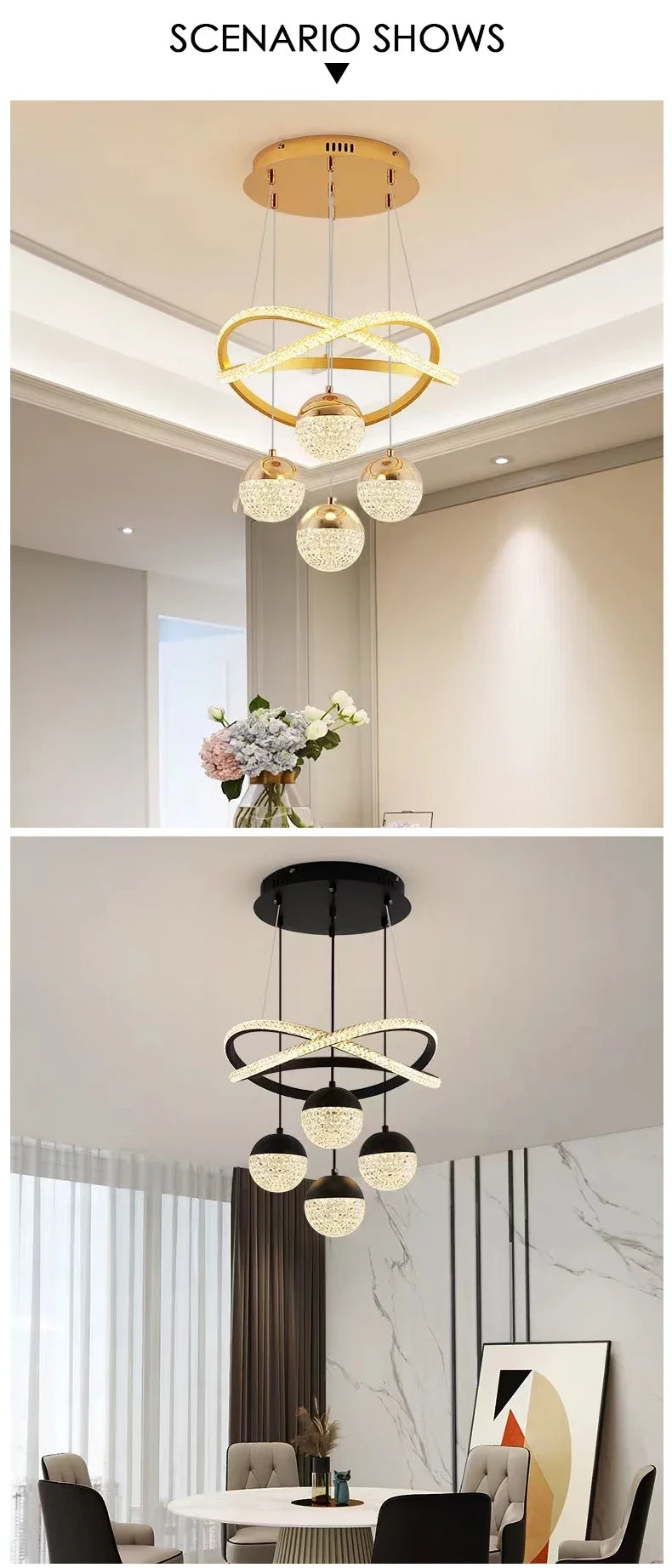LED Lamp Dining Room Living Ring Dimmable Bedroom