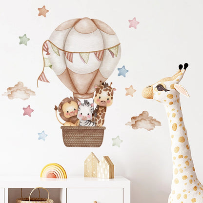 Watercolor Cartoon Air Balloon Nursery Wall Decals