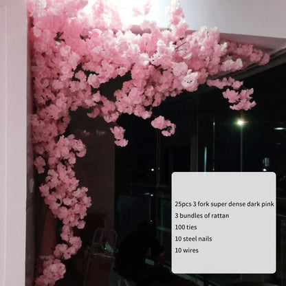 Artificial Cherry Tree Rattan Flower,  Wall Decoration