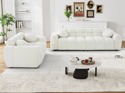 2-piece Sofa Set, Plush Cushioned Deep Seated Sofa