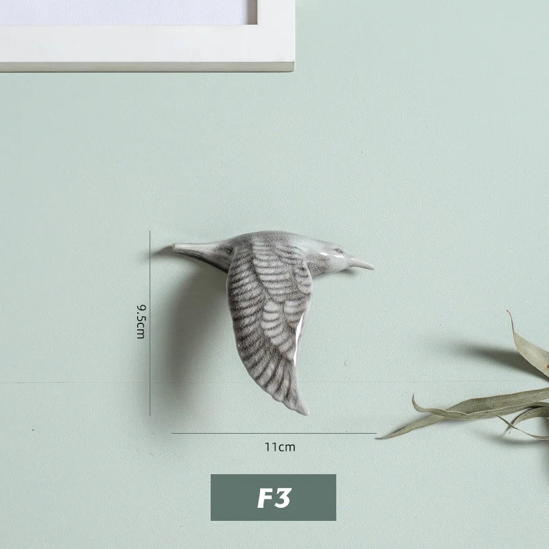 3D Ceramic Bird Swallows Creative Wall Hanging Sticker