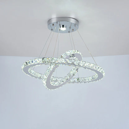 Luxury Rings Led Crystal Chandelier Mordern  Light Dining