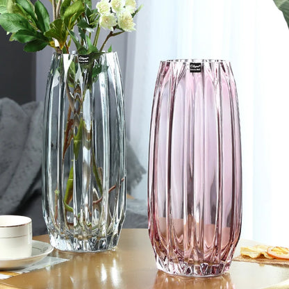 Nordic simple large glass vase transparent color