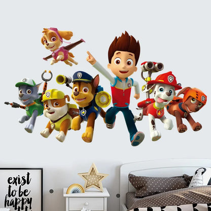 New Hot 3D PAW Children Cartoon Wall Stickers Waterproof Home Decoration Patrols For Kid's Room PVC DIY Vinyl Wallpaper Gifts