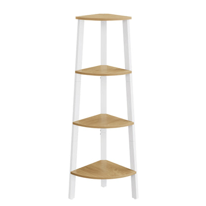 VASAGLE Corner Shelf Unit, 4-Tier Corner Shelf, Ladder Shelf for Living Room, Bookshelf or Plant Stand, Industrial Accent