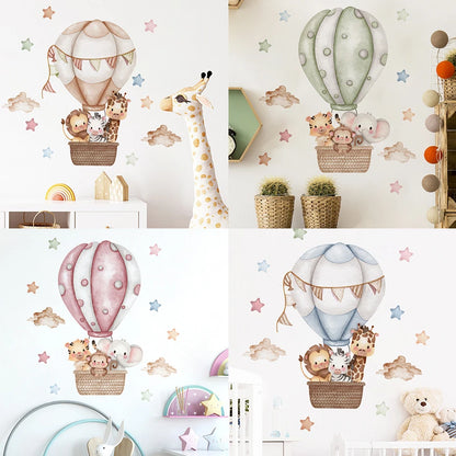 Watercolor Cartoon Air Balloon Nursery Wall Decals