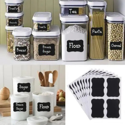 36pcs/9 Sets Blackboard Spice Sticker Reusable Jam Labels Kitchen Stickers Organizer Wall Sticker Home Decor Chalkboard Label