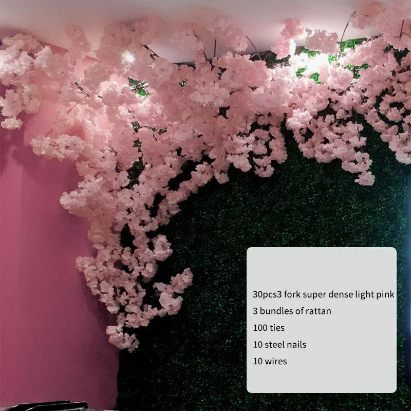 Artificial Cherry Tree Rattan Flower,  Wall Decoration