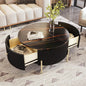 Coffee Table, Modern Round with Drawers Assemble,