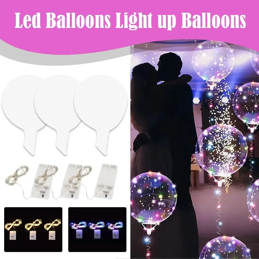 3set Transparent Led Balloons Light Up Balloons