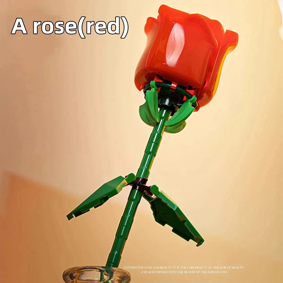 DIY Red Pink Blue Roses Plants Peace and Hope Valentine's Day Gardens Building Blocks Classic Model Bricks Kids Sets Kits Toys