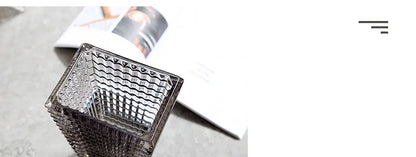 Transparent Crystal Vase Square Edges and Corners