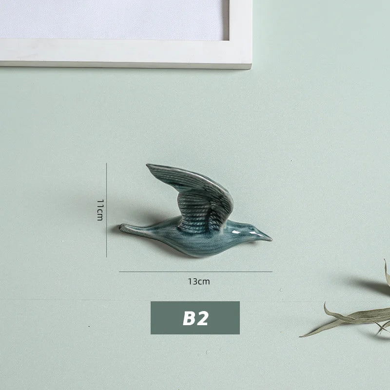 3D Ceramic Bird Swallows Creative Wall Hanging Sticker