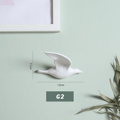 3D Ceramic Bird Swallows Creative Wall Hanging Sticker