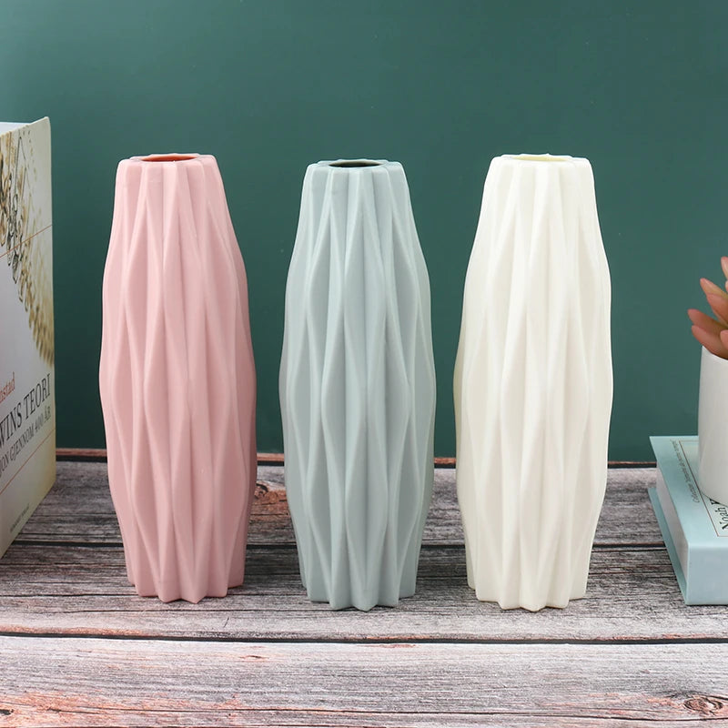 Modern Vase White Pink Blue Plastic Vase
