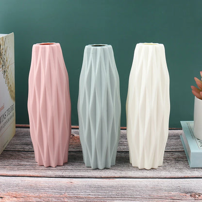 Modern Vase White Pink Blue Plastic Vase