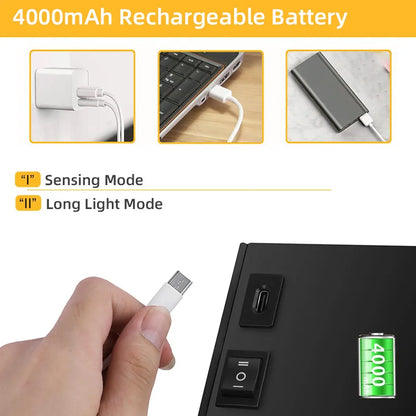 USB Rechargeable LED Wall Lamp With Motion Sensor Aluminium Interior Wall Light For Bedroom Corridor Stairs Loft Night lighting