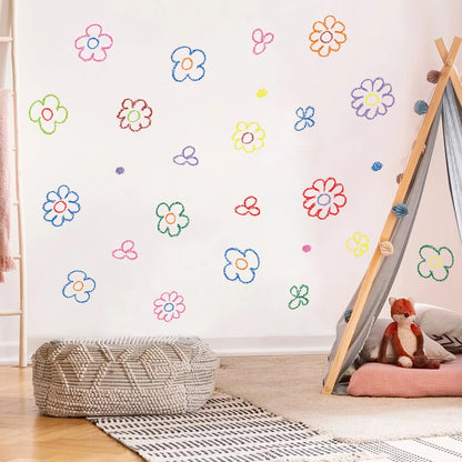 Cartoon Pink Unicorn Butterfly Wall Stickers Baby