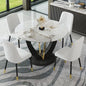 marble tabletop 4 cushioned chairs, modern kitchen table