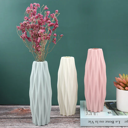 Modern Vase White Pink Blue Plastic Vase