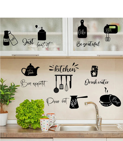 Creative wall stickers for food tableware kitchen layout self-adhesive new