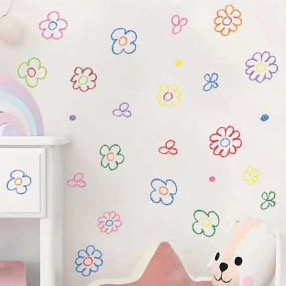 Cartoon Pink Unicorn Butterfly Wall Stickers Baby