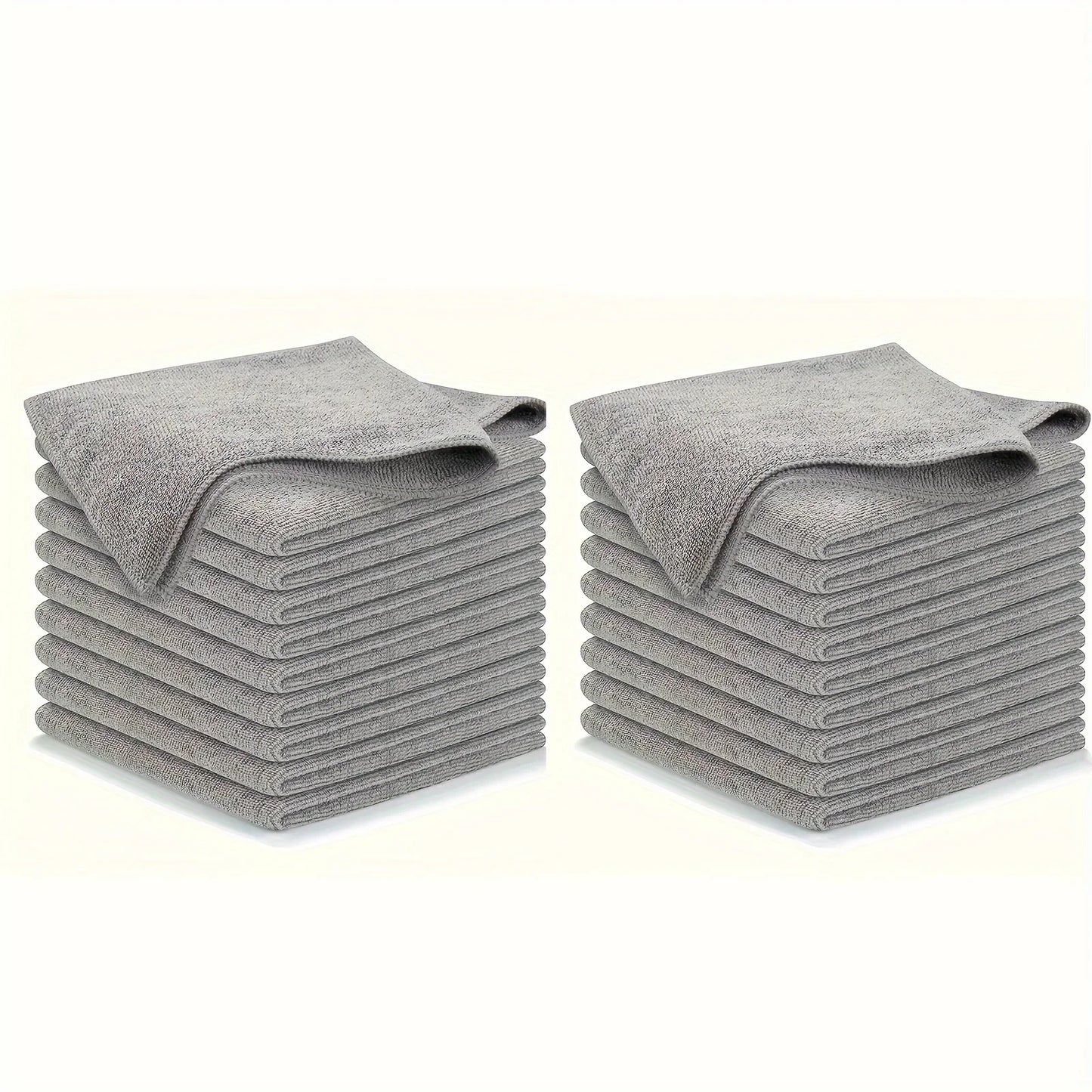 5/10/20pcs Kitchen Towel, Ultra-fine Fiber Light Gray Cleaning Cloth Set,