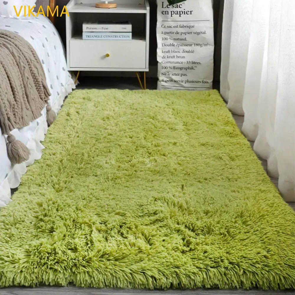 VIKAMA Silk wool Solid Colour Resistant Washable Rug