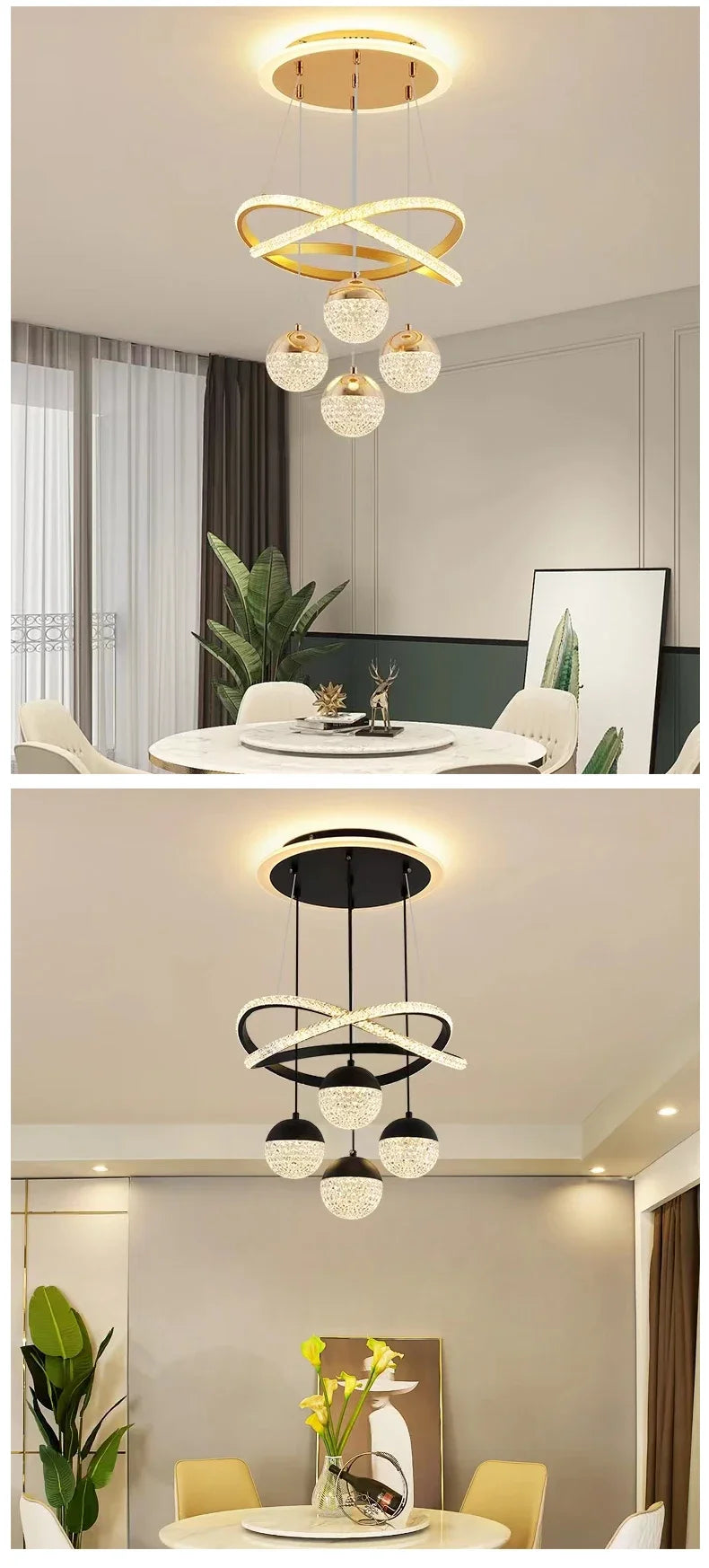 LED Lamp Dining Room Living Ring Dimmable Bedroom
