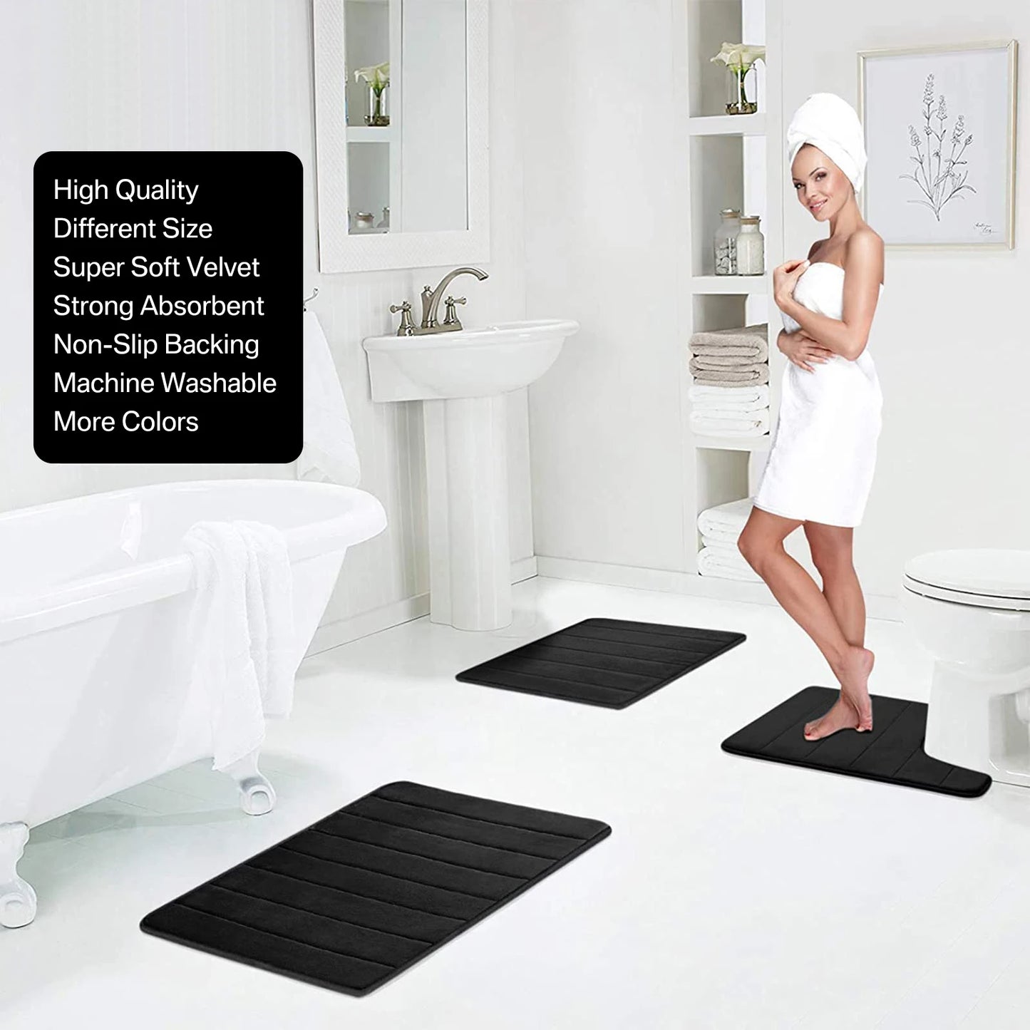 Super Absorbent Bath Mat Memory Foam Carpet