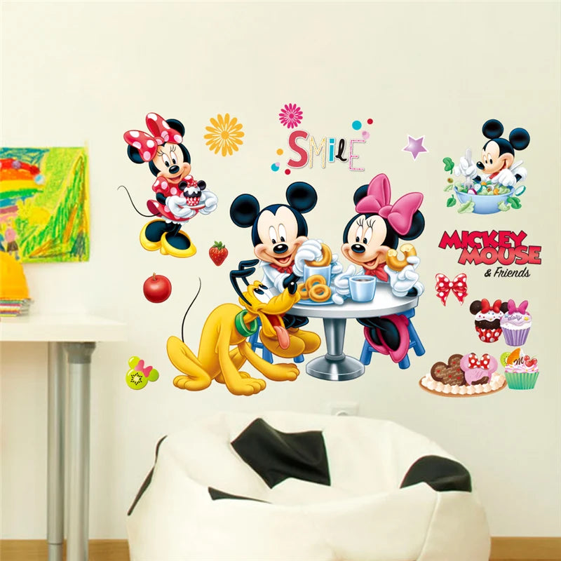 Cartoon Mickey Minnie Mouse Home Wall Stickers