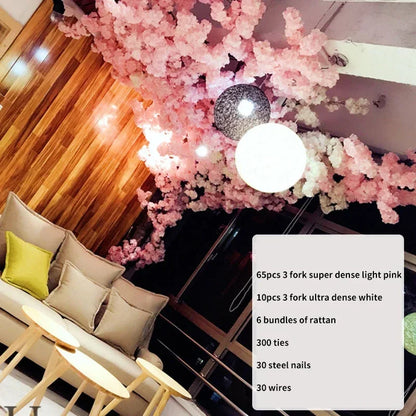 Artificial Cherry Tree Rattan Flower,  Wall Decoration
